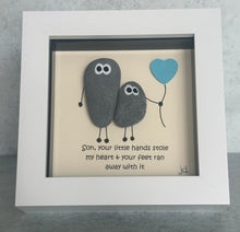 Load image into Gallery viewer, Son, Your Little Hands Stole My Heart - Sister Pebble Art Frame - Pebbled19