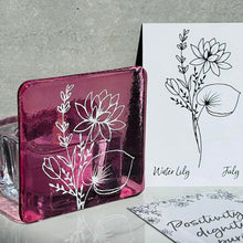 Load image into Gallery viewer, Fused Glass Birth Flower range - Glass Tea Light holder - Twice Fired
