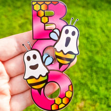Load image into Gallery viewer, Magnet - Boo Bees - Wooden Bee Ghost Magnet - The Crafty Little Fox
