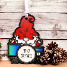 Load image into Gallery viewer, Drum playing Gonk Festive Hanging Decoration - Wooden ornament - Different Colours - The Crafty Little Fox