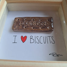Load image into Gallery viewer, Mini Frame - Ceramic Bourbon Biscuit - I Love Biscuits - Upsydaisy Craft
