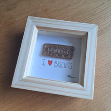 Load image into Gallery viewer, Mini Frame - Ceramic Bourbon Biscuit - I Love Biscuits - Upsydaisy Craft