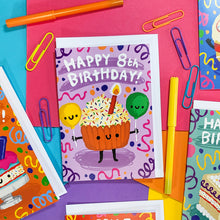 Load image into Gallery viewer, Kids Greetings Card - Happy 8th Birthday - The Playful Indian