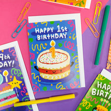 Load image into Gallery viewer, Greetings Card - Happy 1st Birthday - The Playful Indian