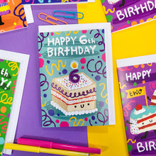Load image into Gallery viewer, Kids Greetings Card - Happy 6th Birthday - The Playful Indian
