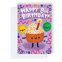 Load image into Gallery viewer, Kids Greetings Card - Happy 8th Birthday - The Playful Indian