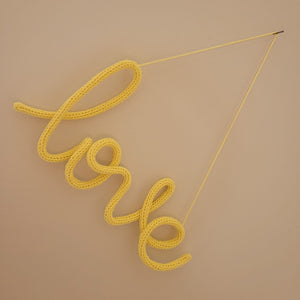Knitted Wire Word - Love - Lemon Yellow - LittleNellMakes