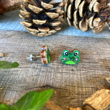 Load image into Gallery viewer, Frog Stud Earrings - Natural Cork Jewellery - Incorknito Designs