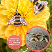 Load image into Gallery viewer, Bee Hook Earrings - Natural Cork Jewellery - Incorknito Designs