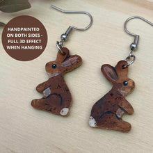 Load image into Gallery viewer, Rabbit Hook Earrings - Natural Cork Jewellery - Incorknito Designs