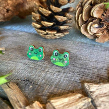 Load image into Gallery viewer, Frog Stud Earrings - Natural Cork Jewellery - Incorknito Designs