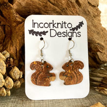 Load image into Gallery viewer, Squirrel Hook Earrings - Natural Cork Jewellery - Incorknito Designs
