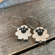 Load image into Gallery viewer, Sheep Hoop Earrings - Natural Cork Jewellery - Incorknito Designs