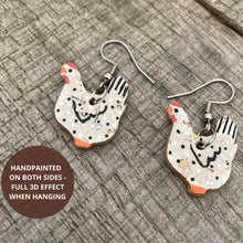 Load image into Gallery viewer, Chickens Hook Earrings - Black and White - Natural Cork Jewellery - Incorknito Designs