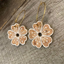Load image into Gallery viewer, Flower Hoop Earrings - Natural Cork Jewellery - Incorknito Designs
