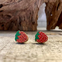 Load image into Gallery viewer, Strawberry Stud Earrings - Natural Cork Jewellery - Incorknito Designs
