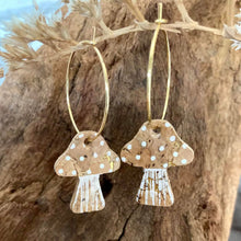 Load image into Gallery viewer, Large Natural Toadstool Hoop Earrings - Natural Cork Jewellery - Incorknito Designs