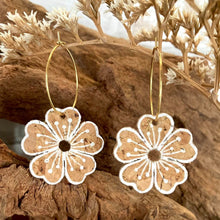 Load image into Gallery viewer, Flower Hoop Earrings - Natural Cork Jewellery - Incorknito Designs