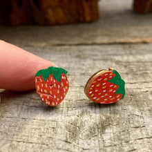 Load image into Gallery viewer, Strawberry Stud Earrings - Natural Cork Jewellery - Incorknito Designs