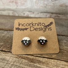 Load image into Gallery viewer, Sheep Stud Earrings - Natural Cork Jewellery - Incorknito Designs