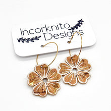 Load image into Gallery viewer, Flower Hoop Earrings - Natural Cork Jewellery - Incorknito Designs