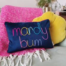 Load image into Gallery viewer, Embroidered Velvet Cushion - Mardy Bum - JordanLovellA