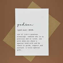 Load image into Gallery viewer, Godson Definition Greeting Card - Swale Studios