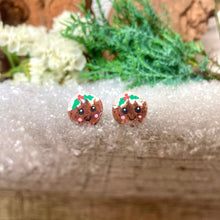 Load image into Gallery viewer, Christmas Pudding Stud Earrings - Christmas Natural Cork Jewellery - Incorknito Designs