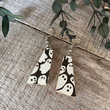 Load image into Gallery viewer, Ghost Abstract Hook Earrings - Natural Cork Jewellery - Incorknito Designs