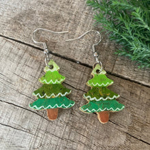 Load image into Gallery viewer, Christmas Tree Hook Earrings (Large) - Christmas Natural Cork Jewellery - Incorknito Designs