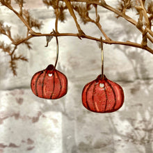 Load image into Gallery viewer, Mini Pumpkin Hoop Earrings - Natural Cork Jewellery - Incorknito Designs