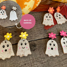 Load image into Gallery viewer, Flower Ghost Stud Earrings - Natural Cork Jewellery - Incorknito Designs