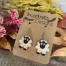 Load image into Gallery viewer, Sheep Hook Earrings - Natural Cork Jewellery - Incorknito Designs