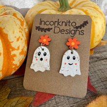 Load image into Gallery viewer, Flower Ghost Stud Earrings - Natural Cork Jewellery - Incorknito Designs