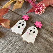 Load image into Gallery viewer, Flower Ghost Stud Earrings - Natural Cork Jewellery - Incorknito Designs
