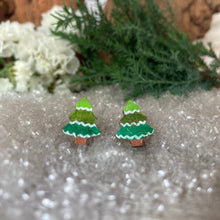 Load image into Gallery viewer, Christmas Tree Stud Earrings - Christmas Natural Cork Jewellery - Incorknito Designs