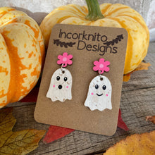 Load image into Gallery viewer, Flower Ghost Stud Earrings - Natural Cork Jewellery - Incorknito Designs