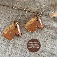 Load image into Gallery viewer, Tan Horse Hook Earrings - Natural and White - Natural Cork Jewellery - Incorknito Designs
