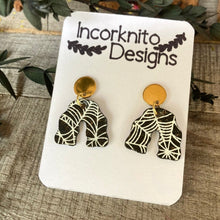 Load image into Gallery viewer, Spider Web Wavy Arch Stud Top Earrings - Natural Cork Jewellery - Incorknito Designs