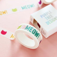 Load image into Gallery viewer, Colourful cat washi tape - Bullet Journal / scrapbooking tape - Purple Tree Designs