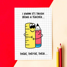 Load image into Gallery viewer, Greetings Card - Thank you Teacher - Funny Grammar Card for Teacher - Of Life & Lemons