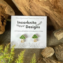 Load image into Gallery viewer, Toadstool Stud Earrings - Natural Cork Jewellery - Incorknito Designs