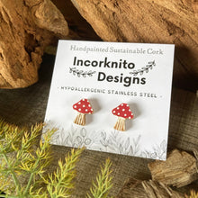 Load image into Gallery viewer, Toadstool Stud Earrings - Natural Cork Jewellery - Incorknito Designs