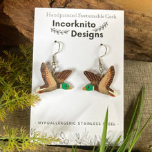 Load image into Gallery viewer, Duck Hook Earrings - Natural Cork Jewellery - Incorknito Designs