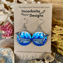 Load image into Gallery viewer, Whale Hook Earrings - Natural Cork Jewellery - Incorknito Designs