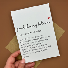Load image into Gallery viewer, Goddaughter Definition Greeting Card - Swale Studios