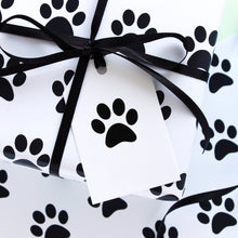 Load image into Gallery viewer, Dog Paw Print Gift Wrap - Monochrome - Dog lovers - Purple Tree Designs