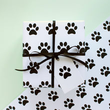 Load image into Gallery viewer, Dog Paw Print Gift Wrap - Monochrome - Dog lovers - Purple Tree Designs