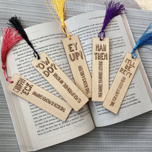 Load image into Gallery viewer, Wooden Bookmarks - Yorkshire Slang - Lots of Sayings - Fred & Bo - Yorkshire gift ideas