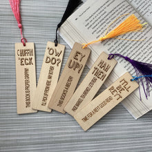 Load image into Gallery viewer, Wooden Bookmarks - Yorkshire Slang - Lots of Sayings - Fred & Bo - Yorkshire gift ideas